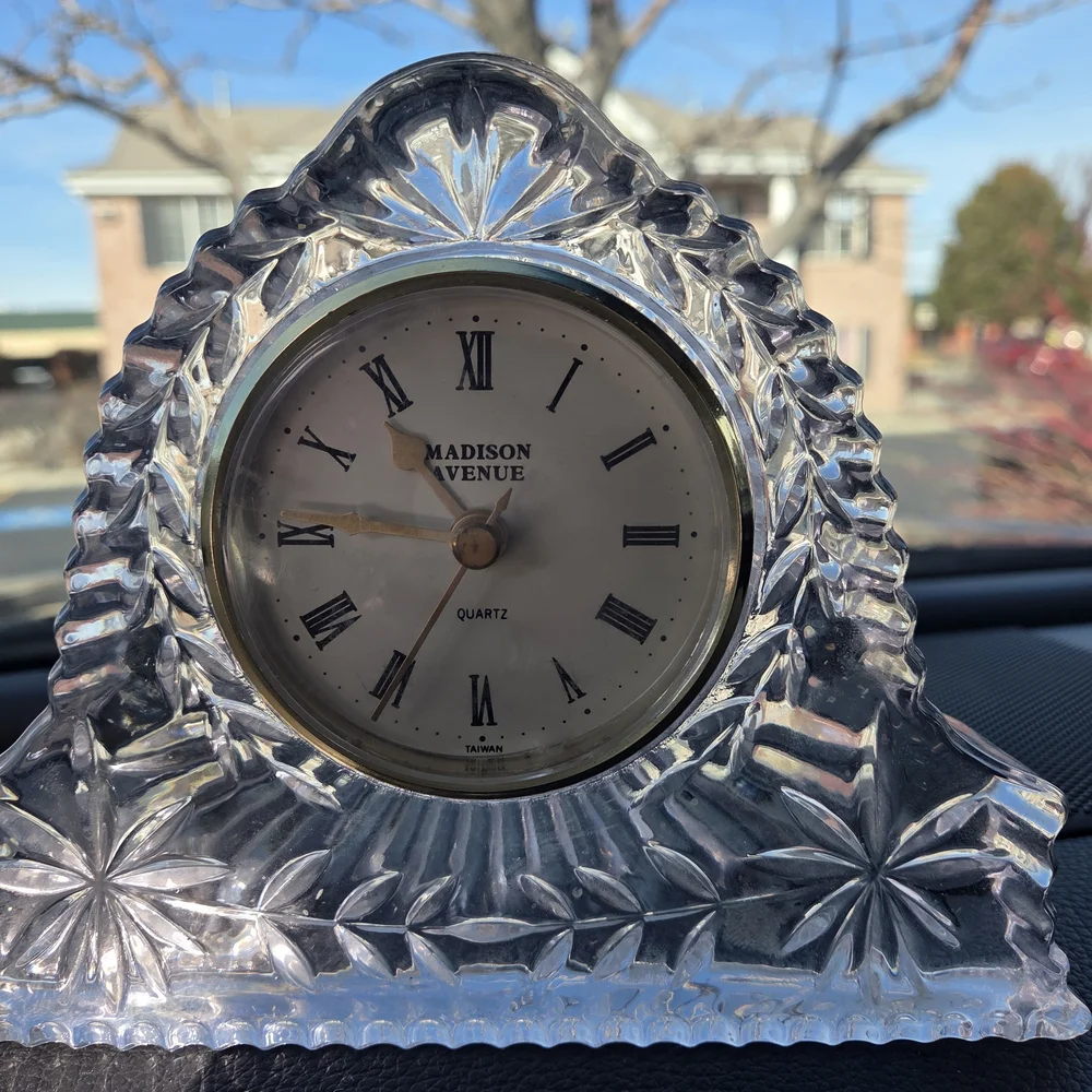 Vintage Madison Avenue Crystal Quartz Desk Clock - SunSilver Wall Clock